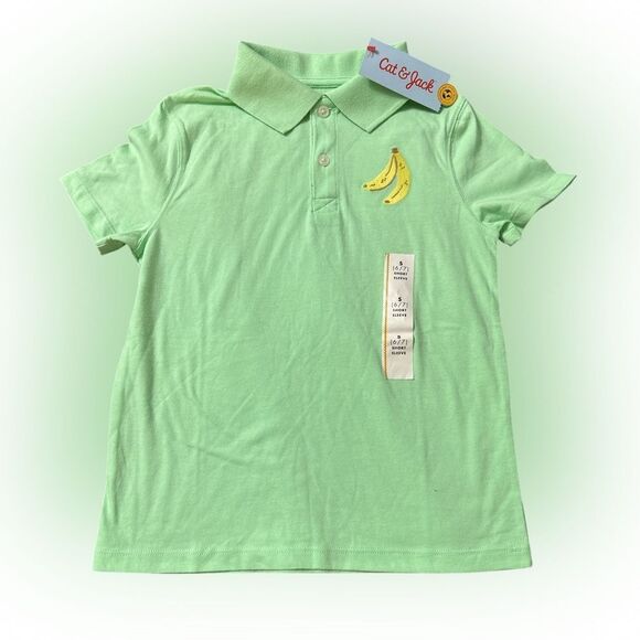 Nwt size 6/7 cat & Jack banana polo short sleeve shirt - Picture 1 of 2